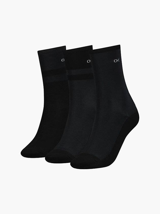 Calvin Klein USA 3 Pack Crew Gift Set Womens Socks Black 4815702-GN